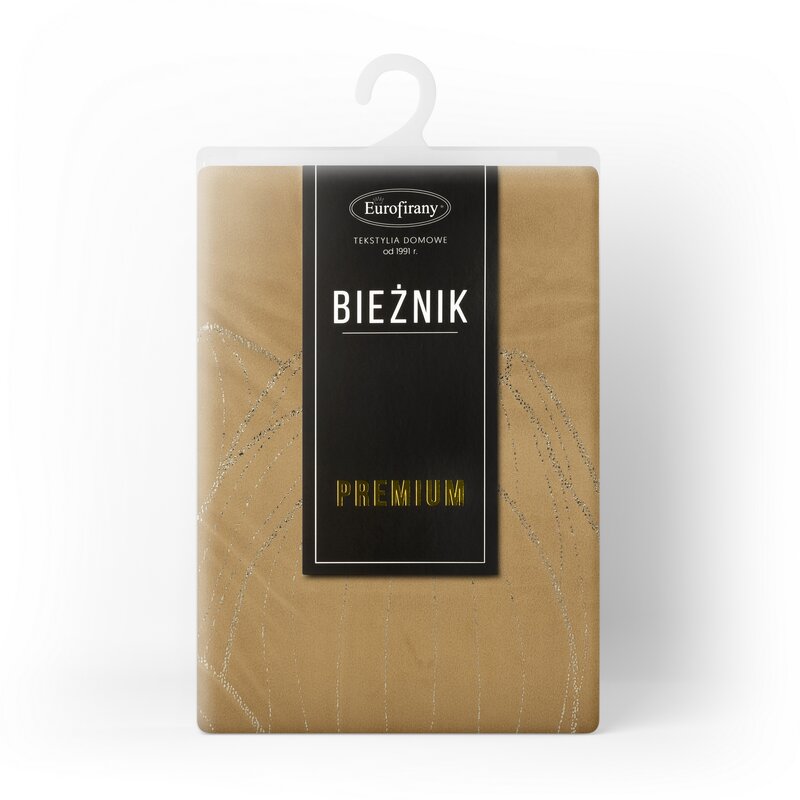 Obrus błyszczący Blink miodowy 35 x 220 cm – wprowadza ciepło
