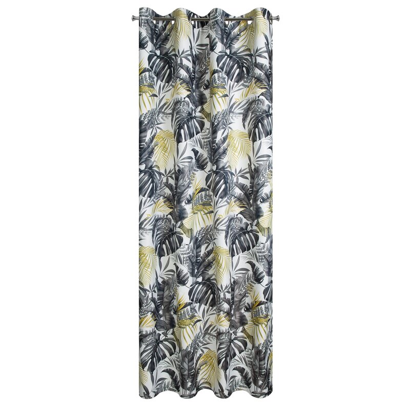 Zasłona gotowa Nelly biała 140 X 250 CM – z tropikalnym wzorem