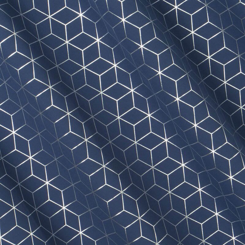 Zasłona gotowa Cube granatowa 140 x 250 cm – zaciemniająca i stylowa