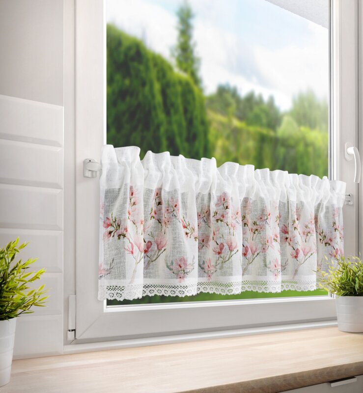 Firana gotowa Amelia biała 150 x 30 cm – subtelnie filtruje światło