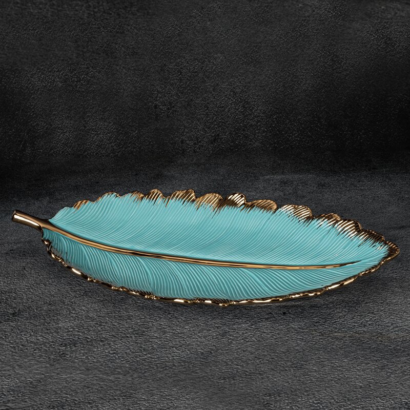 PATERA DEKORACYJNA HIRAL 53 X 23 X 7 CM JASNONIEBIESKI