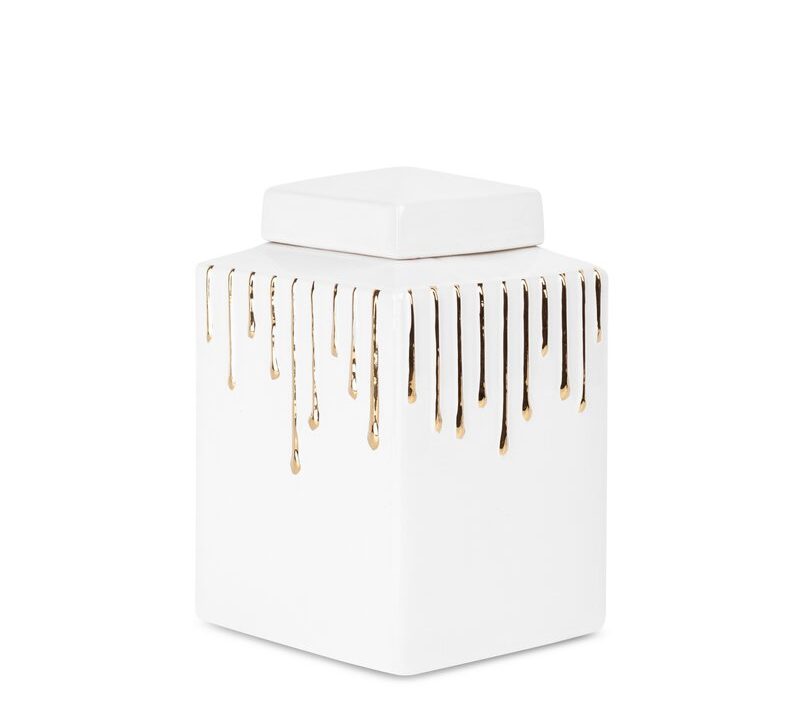 Wazon ceramiczny biały 14 x 14 x 28 cm – na susze i kwiaty
