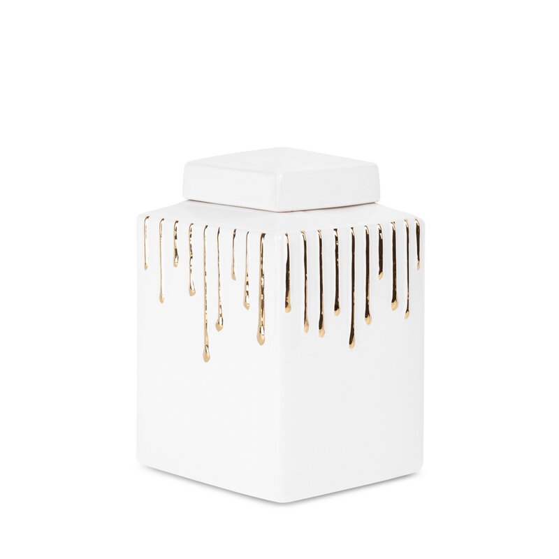 Wazon ceramiczny biały 14 x 14 x 28 cm – na susze i kwiaty