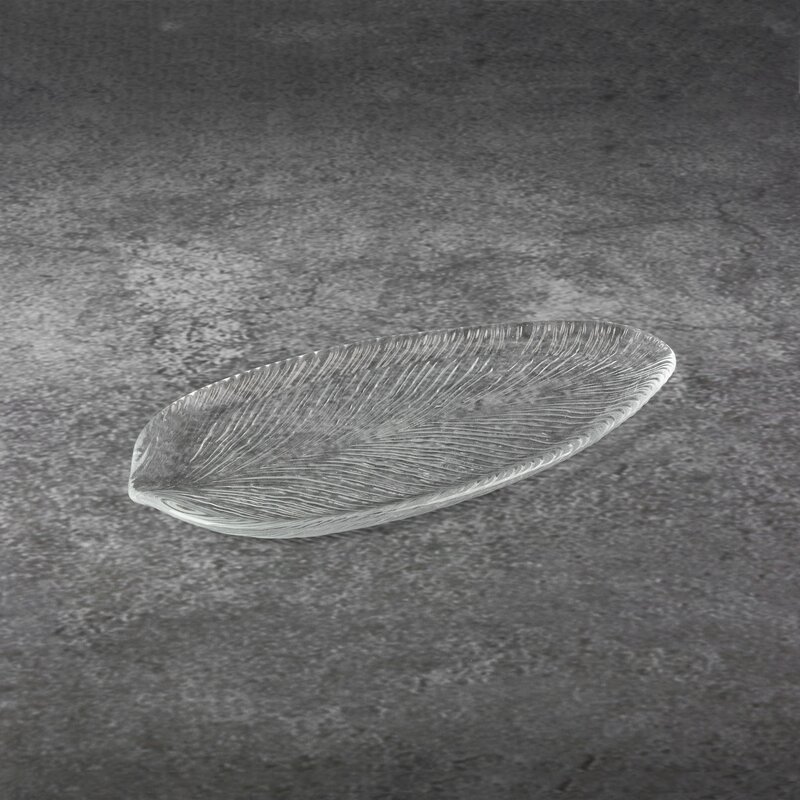 SZKLANA PATERA DEKORACYJNA DEBI (02) 30 X 14 X 2 CM TRANSPARENTNY