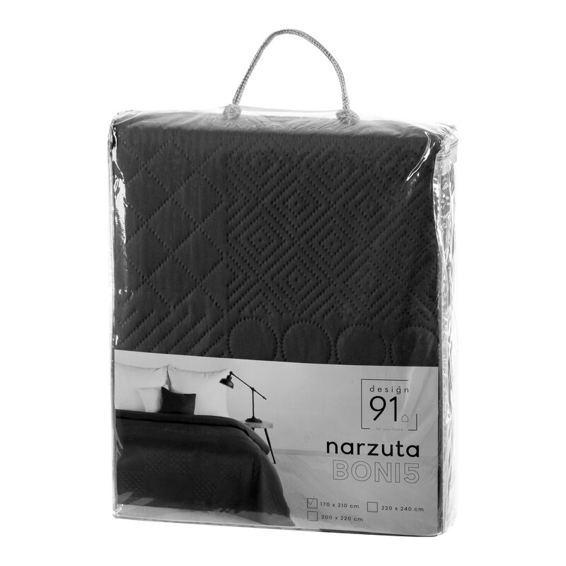 Narzuta microfibra czarna 170 x 210 cm – ochrona i styl