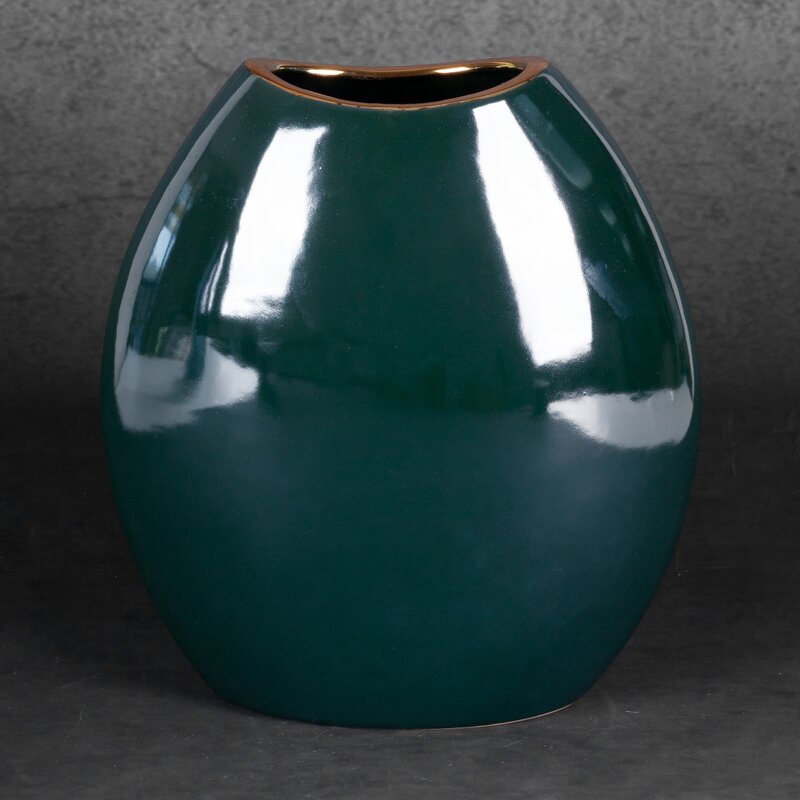 Wazon ceramiczny Amora2 zielony 22 x 12 x 25 cm – na suszone kwiaty