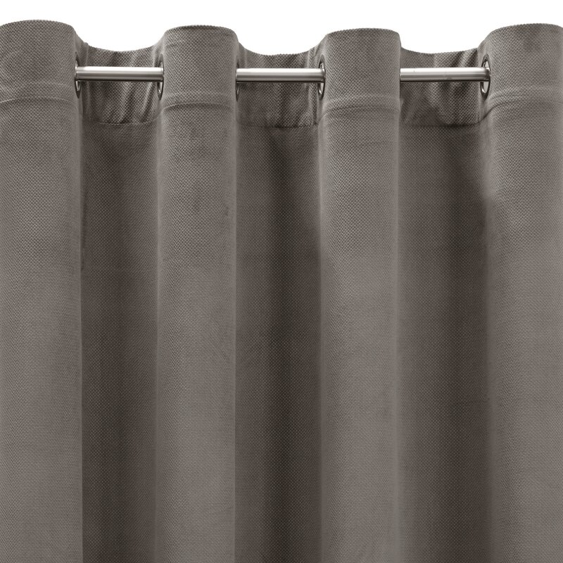 Zasłona gotowa Milo popielata 140 X 250 cm – miękki welwet strukturalny