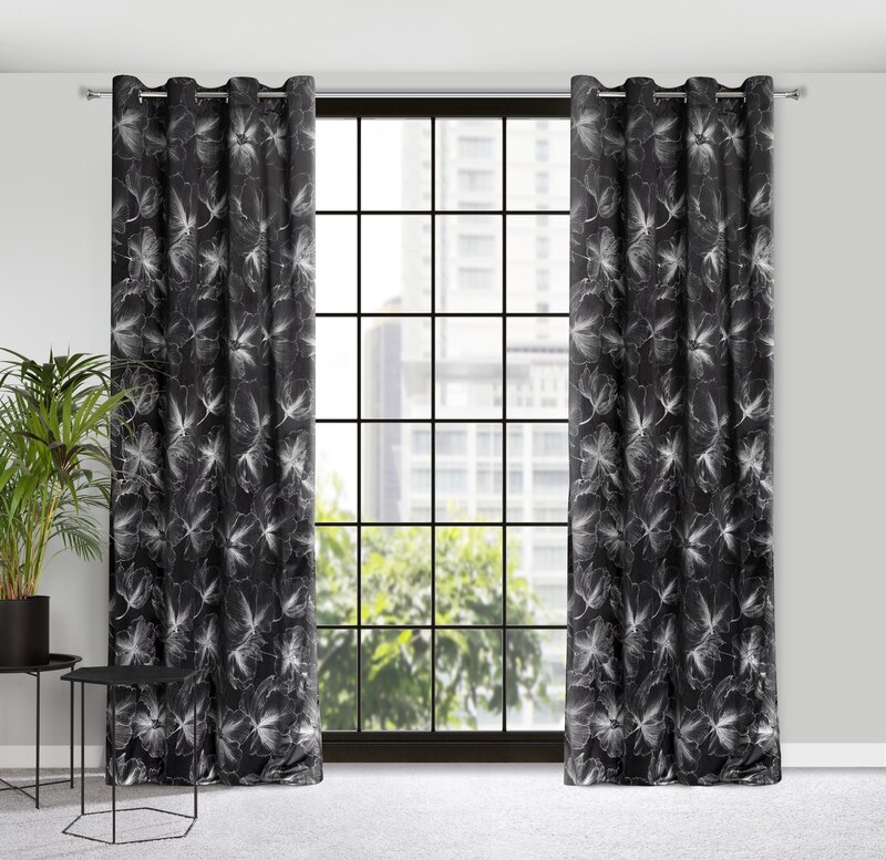 Zasłona gotowa Stella czarna 140 x 250 cm – zaciemniająca i stylowa