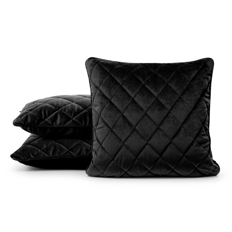 Poszewka velvet czarna 45 x 45 cm – dodaje luksusu