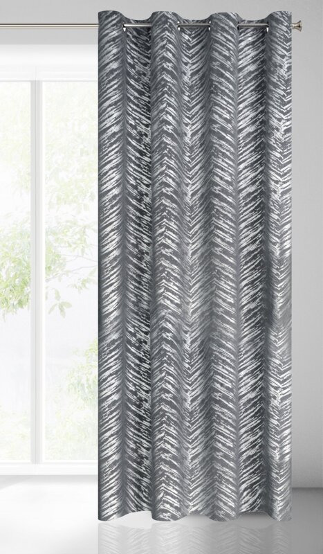 Zasłona gotowa SARA stalowa 140 x 250 cm – zaciemniająca i stylowa