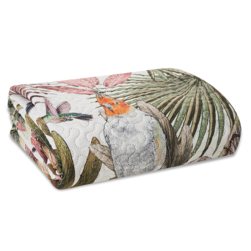 Narzuta Parrot zielona 170 x 210 cm – wprowadza egzotyczny klimat