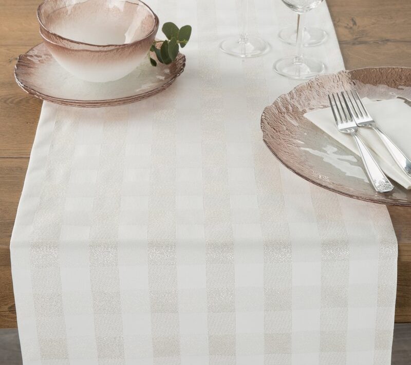 Obrus świąteczny Flash kremowy 40 x 180 cm – doda blasku świętom