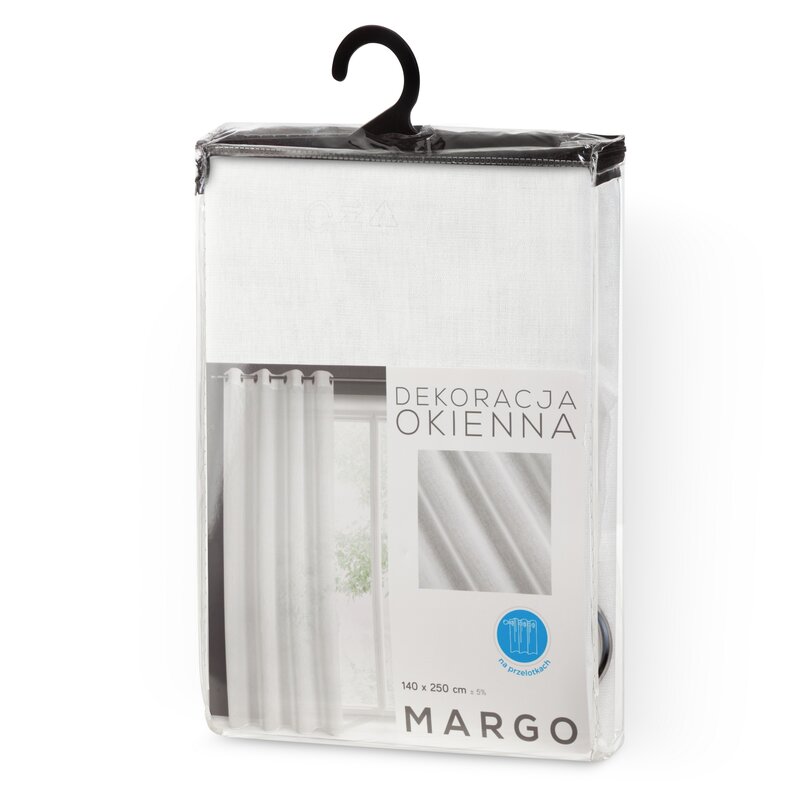Firana gotowa Margo biała 140 x 250 cm – rozjaśnia wnętrze