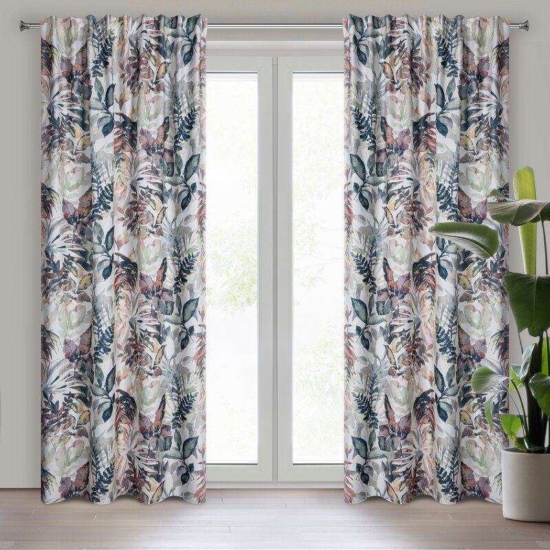 Zasłona gotowa Lilia biała 140 X 270 CM – delikatny kwiatowy wzór
