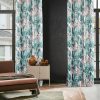 Zasłona gotowa Madera zielona 140 X 250 CM – welwetowa z kwiatami