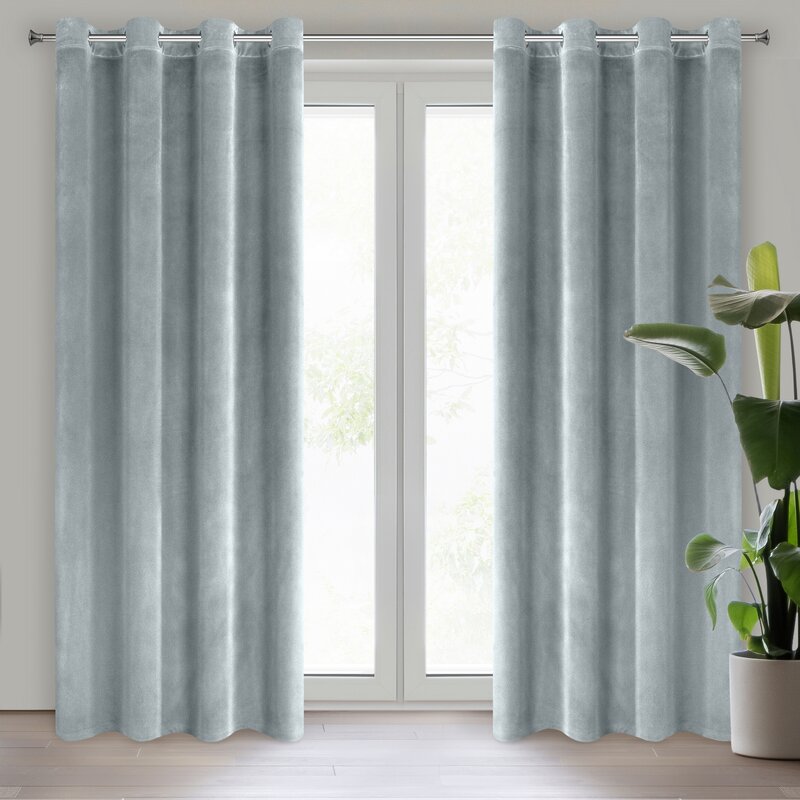 Zasłona gotowa Samanta szara 140 X 250 cm – miękka i welwetowa