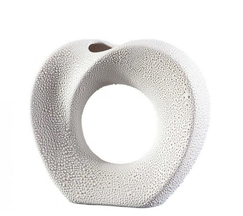 Wazon ceramiczny RISO kremowy 23 X 6 X 21 CM – na komodę i biurko