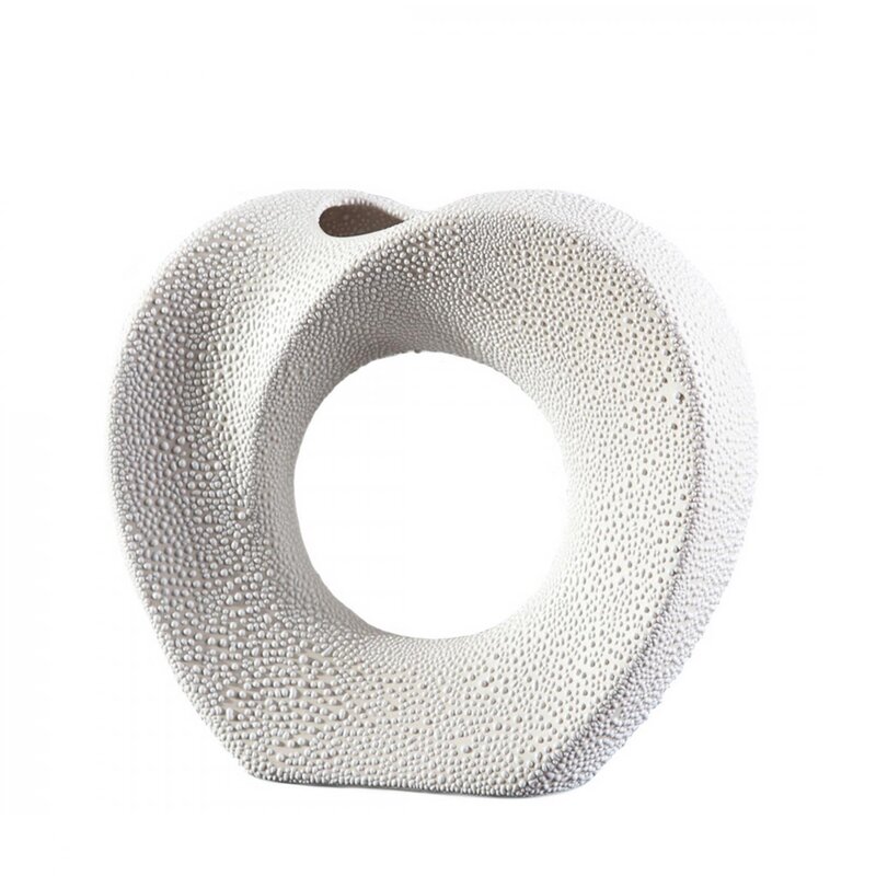 Wazon ceramiczny RISO kremowy 23 X 6 X 21 CM – na komodę i biurko