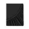 Prześcieradło jersey czarne 180 x 200 x 30 cm – gładkie i miękkie