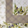 Komplet ściereczek kuchennych 3szt 50x75 cm bawełniany kolor biały, zielony 200 g/m2 OLIVE – stylowy dodatek