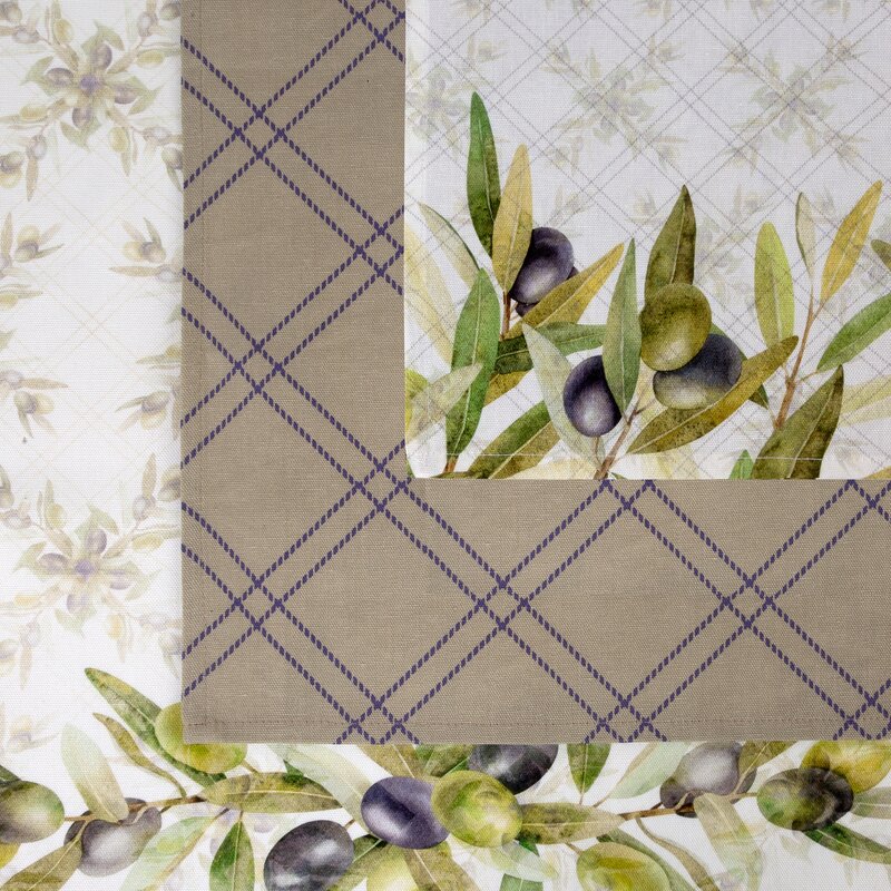 Komplet ściereczek kuchennych 3szt 50x75 cm bawełniany kolor biały, zielony 200 g/m2 OLIVE – stylowy dodatek