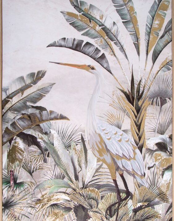 Obraz ręcznie malowany egzotyczny motyw biały 50 X 70 cm – ożywia wnętrze