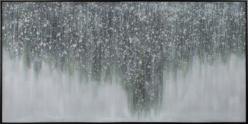 Obraz ręcznie malowany abstrakcyjny szary 140 X 70 cm – doda stylu i spokoju