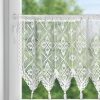 Zazdrostka ażurowa biała 150 x 60 cm – z kwiatowym wzorem