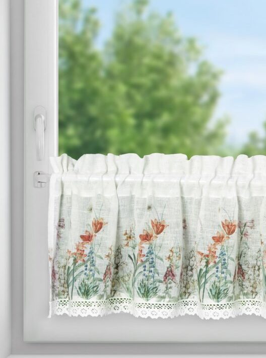 Firana gotowa Nemezja biała 150 x 30 cm – rozjaśnia wnętrze
