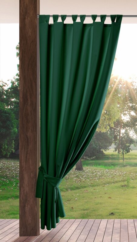 Zasłona gotowa Garden ciemnozielona 155 X 200 CM – prywatność na zewnątrz