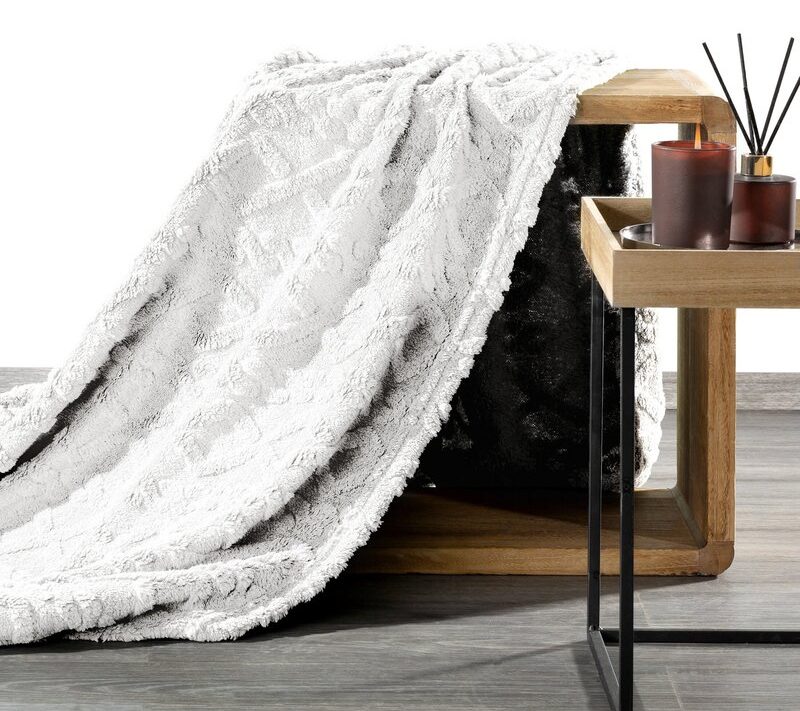 Koc D91 Warkocz biały 150 X 200 CM – miękki i przytulny