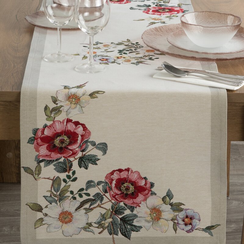 Obrus gobelinowy GOB/CHO/4039 naturalny 45x140 cm – doda uroku jadalni