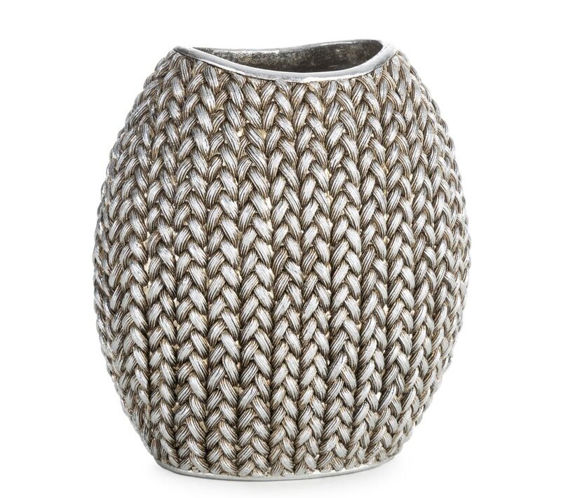 Wazon ceramiczny Moli srebrny 18 x 12 x 20 cm – na susze i kwiaty