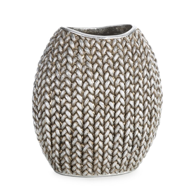 Wazon ceramiczny Moli srebrny 18 x 12 x 20 cm – na susze i kwiaty
