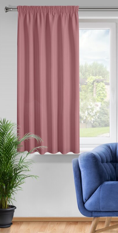 Zasłona gotowa Rita ciemnoróżowa 140 x 175 cm – wprowadzi ciepło