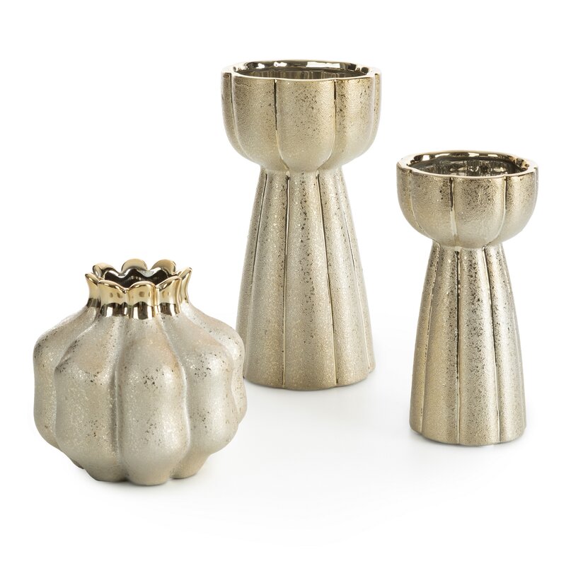 Wazon ceramiczny Merin złoty 11 x 20 cm – idealny na kwiaty