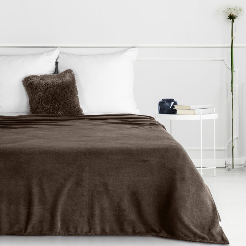 Koc flanelowy Simple ciemnobrązowy 150 x 200 cm – wyjątkowo miękki