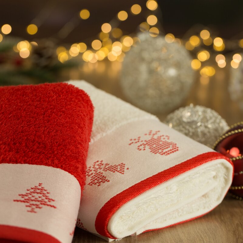 RĘCZNIK ŚWIATECZNY NOEL02 70 X 140 CM CZERWONY