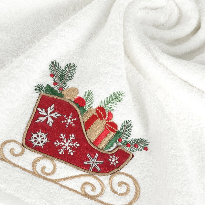 RĘCZNIK ŚWIATECZNY SANTA24 50 X 90 CM BIAŁY