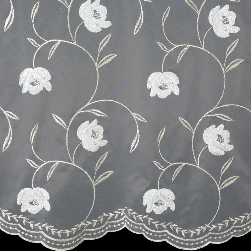 Firana gotowa AMIRI kremowa 140 X 250 CM – z delikatnym haftem