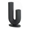 Wazon ceramiczny Eric czarny 12 x 7 x 21 cm – na suszone kwiaty