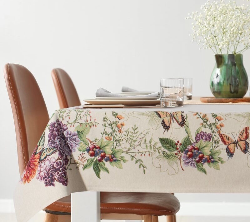 Obrus gobelinowy GOB/CHO/SPRING naturalny 140x180 cm – na rodzinne obiady