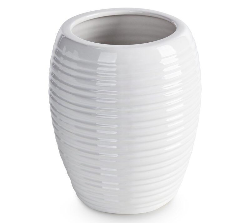 Wazon ceramiczny ARIA biały 14 x 14 x 17 cm – na suszone kwiaty