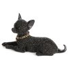 Figurka ceramiczna jamnik srebrna 19 x 6 x 12 cm – doda charakteru wnętrzu