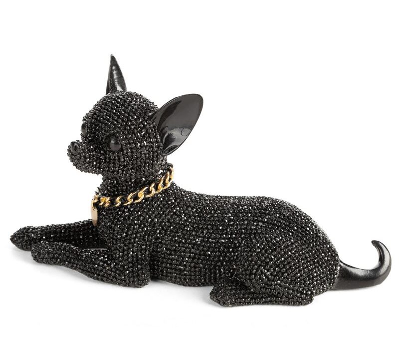 Figurka ceramiczna chihuahua Eldo czarna 19 x 8 x 10 cm – stylowa dekoracja