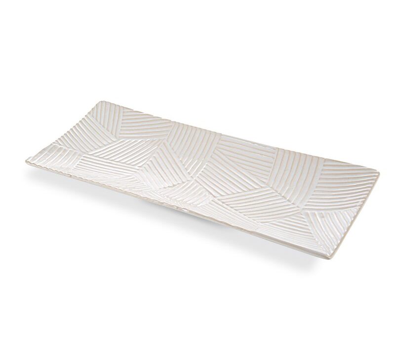 Patera dekoracyjna Romina kremowa 39 x 18 x 3 cm – stylowa ozdoba