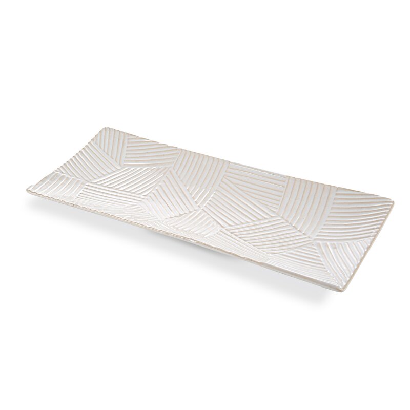 Patera dekoracyjna Romina kremowa 39 x 18 x 3 cm – stylowa ozdoba