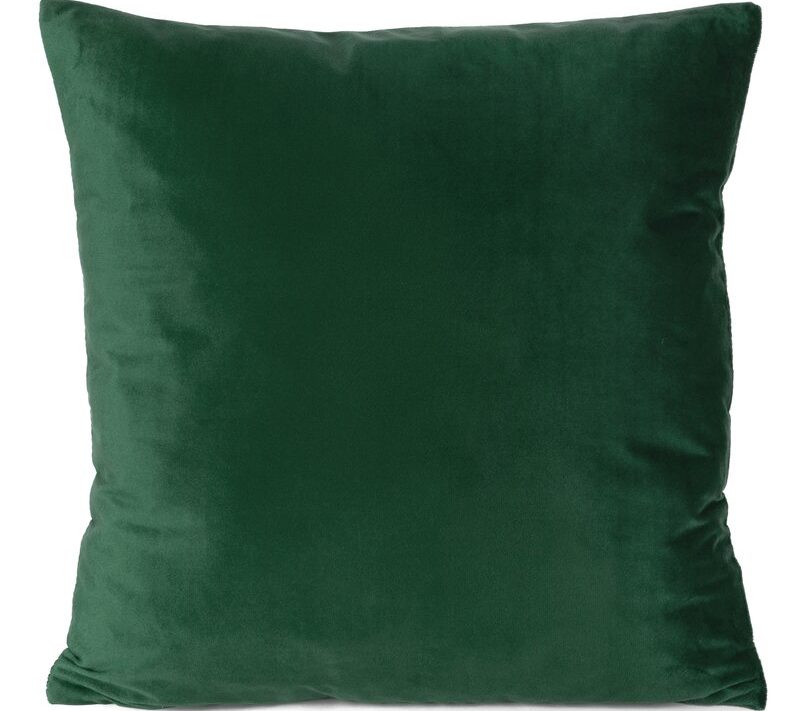 Poszewka welwetowa Elora ciemnozielona 45 X 45 cm – aksamitnie miękka