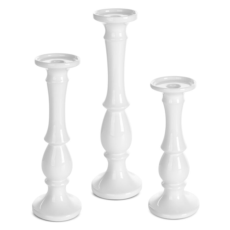 Świecznik ceramiczny Joly biały o 11 x 39 cm – subtelny blask