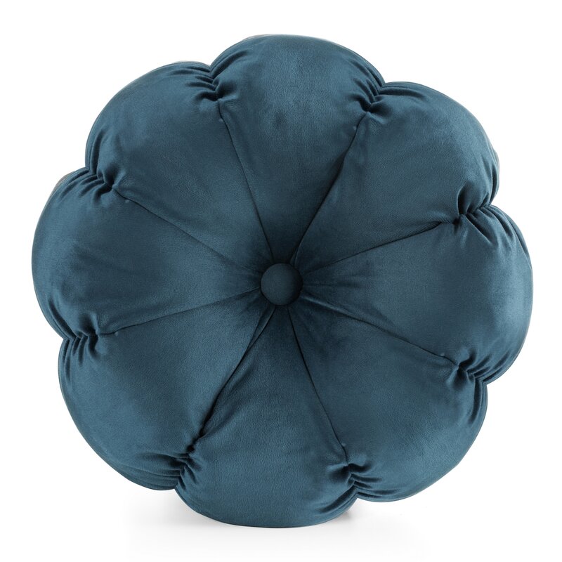 Poszewka dekoracyjna Flower niebieska O 37 cm – miękka w dotyku